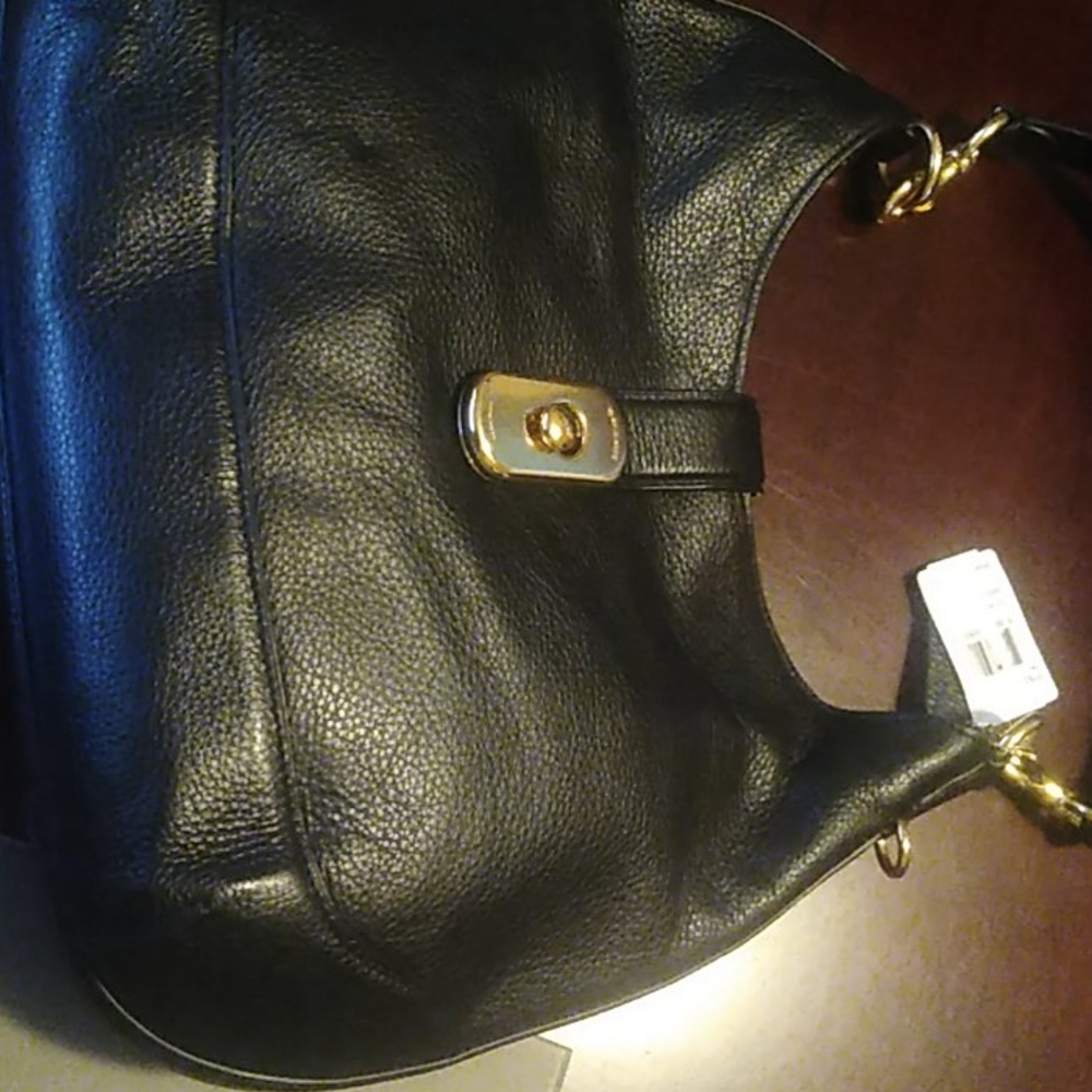 Coach leather black bag new with tags
